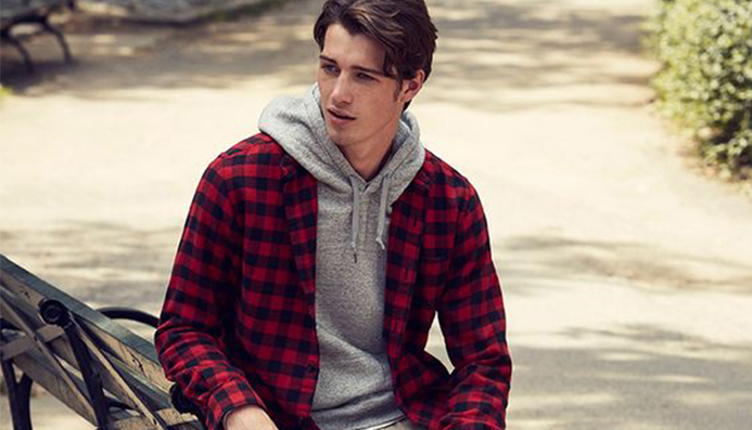 Flannel shirt best sale over hoodie