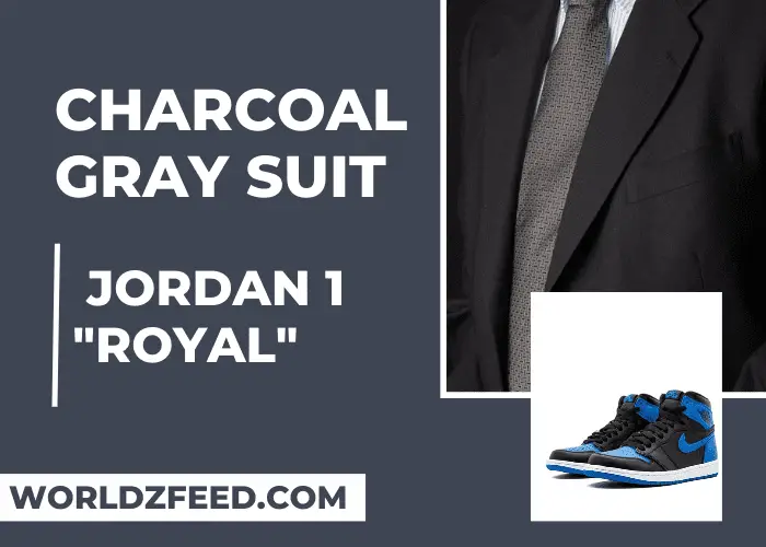 Charcoal Gray Suit with Jordan 1 "Royal"