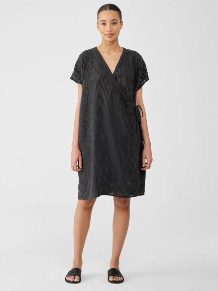 Eileen Fisher classic silhouette wrap dress